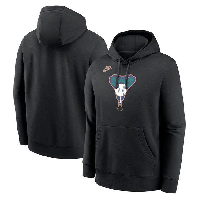 Arizona Diamondbacks Black Cooperstown Collection Logo Club Pullover Hoodie Baseball Jersey baseball jersey product view 1