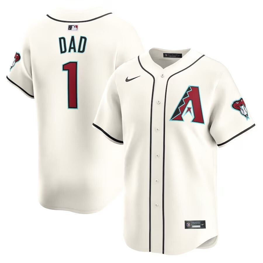 Arizona Diamondbacks #1 Dad Home Limited Jersey - White Baseball Jersey baseball jersey product view 1