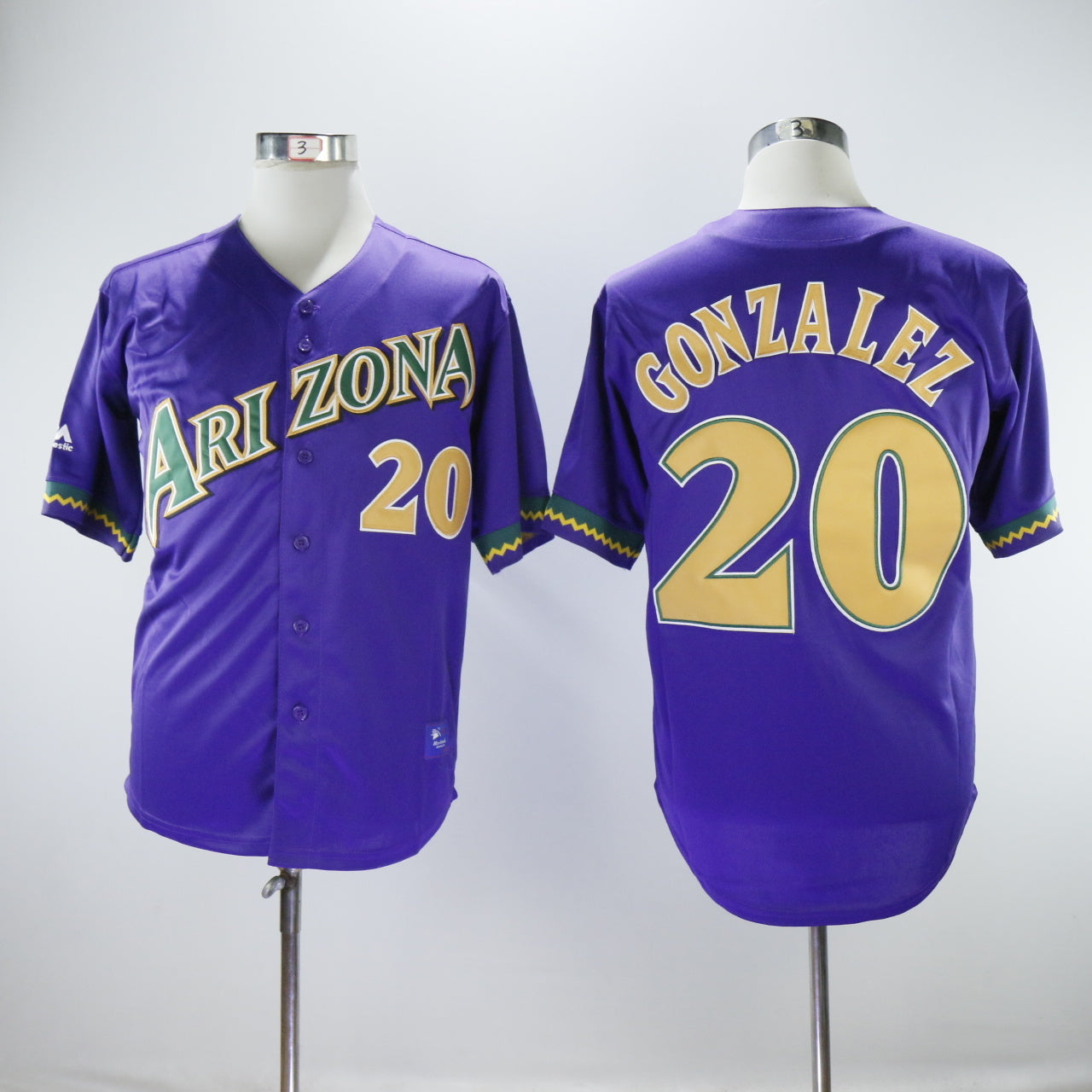 Arizona Diamondbacks #20 Luis Gonzalez Diamondbacks 20 Purple Baseball Jersey baseball jersey product view 1