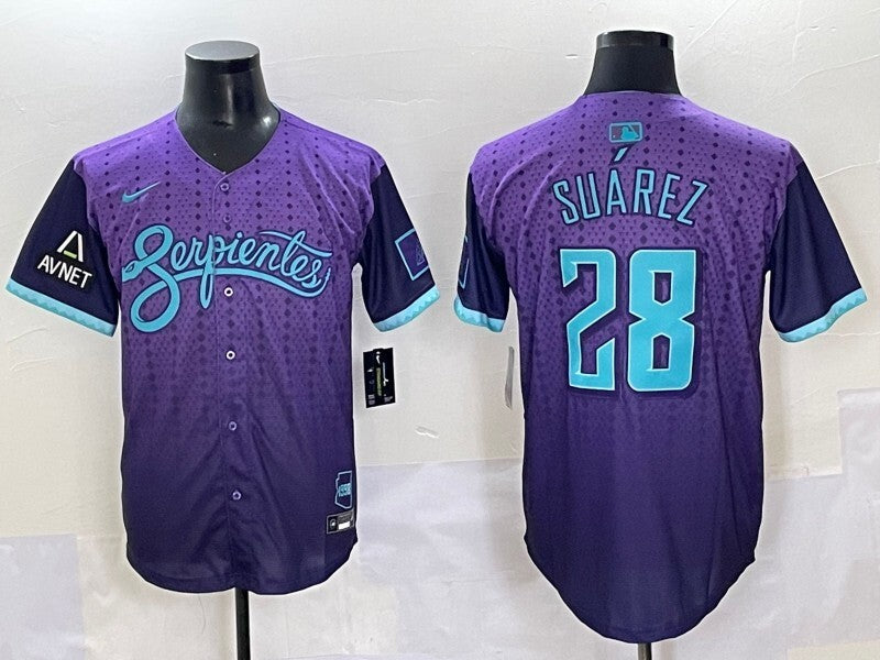 Arizona Diamondbacks #28 Suarez Diamondbacks Collaboration Style 1 Baseball Jersey baseball jersey product view 1