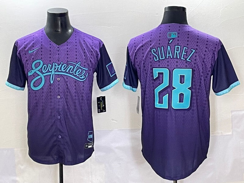Arizona Diamondbacks #28 Suarez Diamondbacks Collaboration Style 2 Baseball Jersey baseball jersey product view 1
