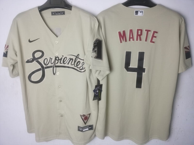 Arizona Diamondbacks #4 Ketel Marte Baseball Jersey baseball jersey product view 1