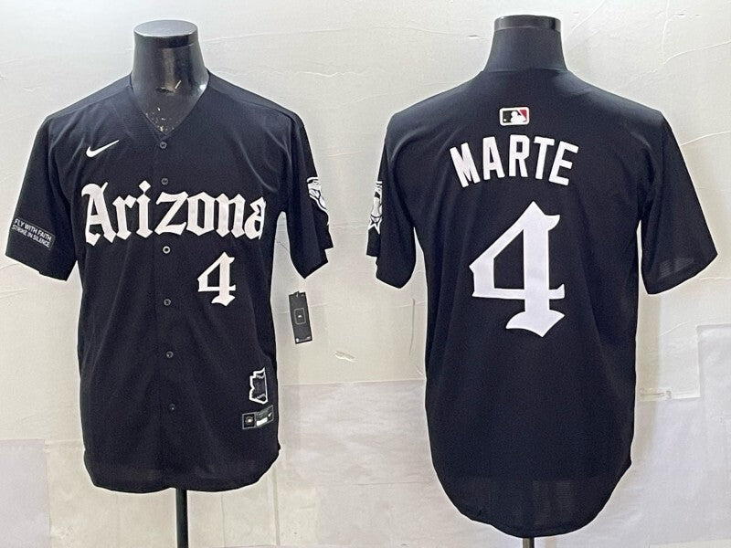 Arizona Diamondbacks #4 Ketel Marte Diamondbacks 5 Collaboration Baseball Jersey baseball jersey product view 1