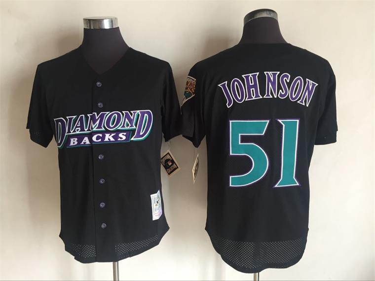 Arizona Diamondbacks #51 Randy Johnson Black Baseball Jersey baseball jersey product view 1