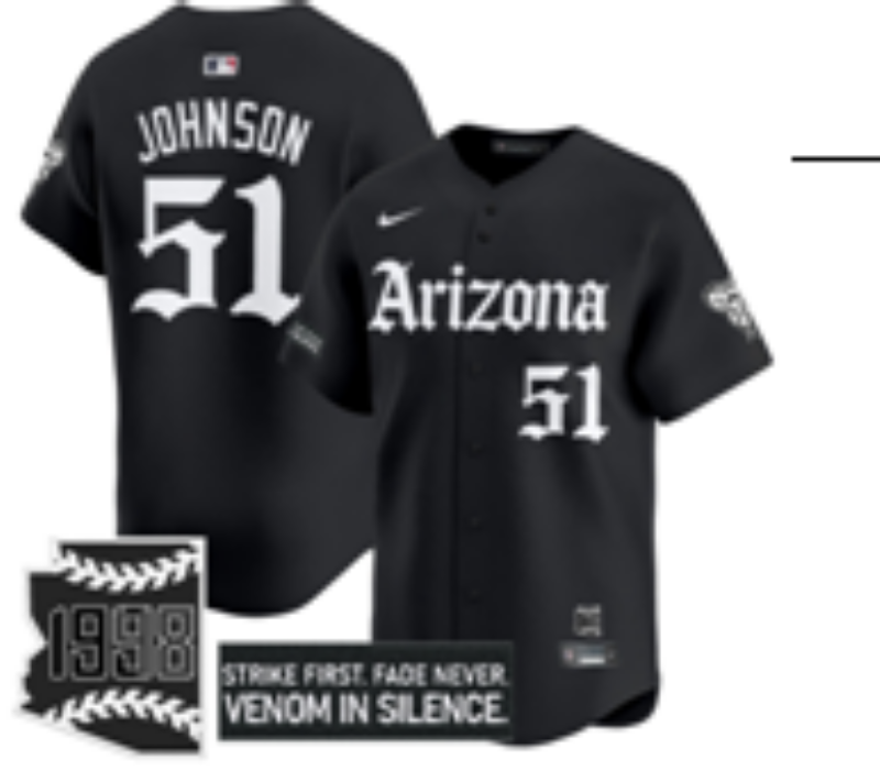 Arizona Diamondbacks #51 Randy Johnson Diamondbacks 5 Collaboration Style 2 Baseball Jersey baseball jersey product view 1