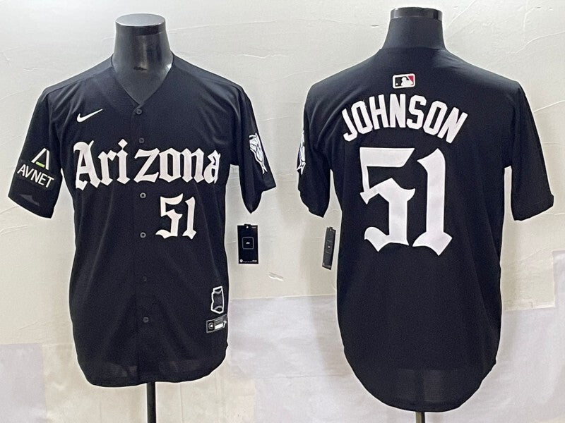 Arizona Diamondbacks #51 Randy Johnson Diamondbacks 5 Collaboration Style 4 Baseball Jersey baseball jersey product view 1