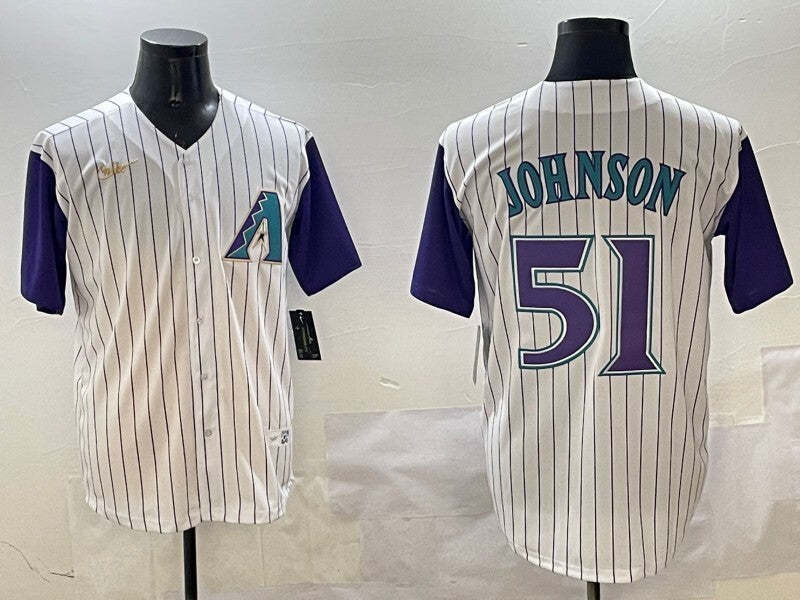 Arizona Diamondbacks #51 Randy Johnson Diamondbacks Retro Adult Style 1 Baseball Jersey baseball jersey product view 1