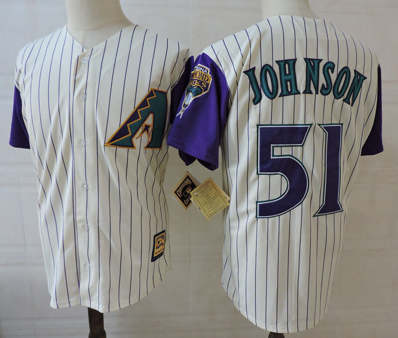 Arizona Diamondbacks #51 Randy Johnson Purple Style 2 Baseball Jersey baseball jersey product view 1