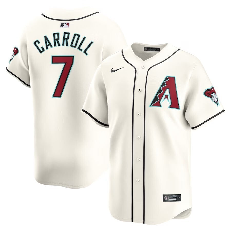 Arizona Diamondbacks #7 Corbin Carroll Home Limited Player Jersey - White Baseball Jersey baseball jersey product view 1