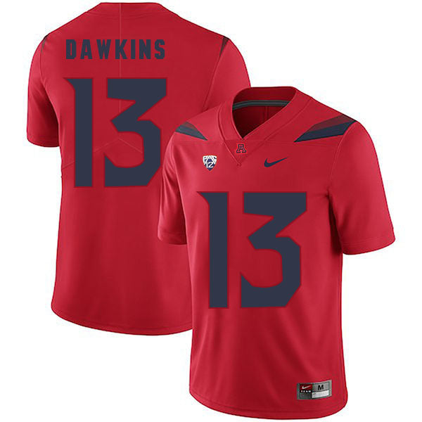 Arizona Wildcats Brandon Dawkins 13 Red College Football Jersey football jersey product view 1