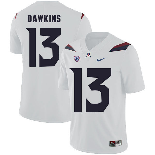 Arizona Wildcats Brandon Dawkins 13 White College Football Jersey football jersey product view 1