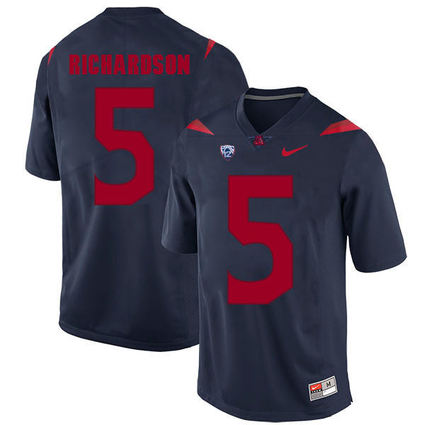 Arizona Wildcats Shaquille Richardson 5 Blue College Football Jersey football jersey product view 1