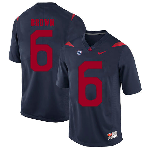 Arizona Wildcats Shun Brown 6 Blue College Football Jersey football jersey product view 1