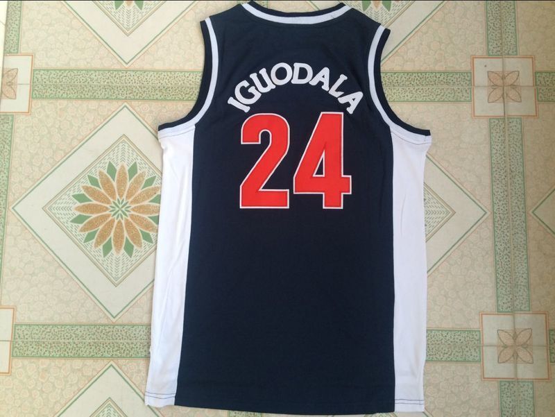Arizona Wildcats #24 Andre Iguodala NCAA24 # Blue Basketball Jersey Style 1 College Football Jersey football jersey product view 1