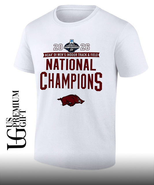Arkansas Razorbacks 2026 NCAA Mens Indoor Track & Field National Champions shirt Unisex T-shirt, Sweatshirt, Hoodie, Long Sleeve Tee - T-Shirt, Sweatshirt, Hoodie