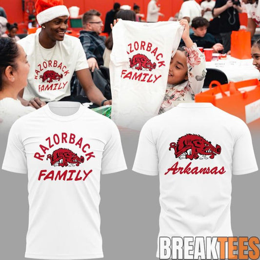 Arkansas Razorbacks Family 2026 Special White T-Shirt Unisex T-shirt, Sweatshirt, Hoodie, Long Sleeve Tee - T-Shirt, Sweatshirt, Hoodie
