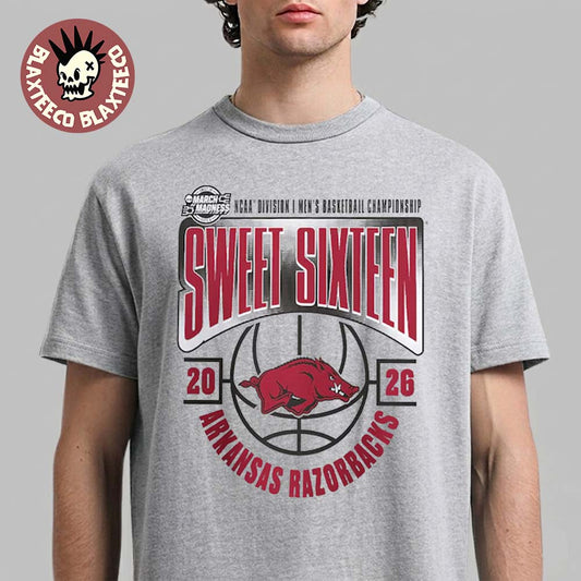 Arkansas Razorbacks Mens Basketball 2026 NCAA March Madness Sweet 16 T-Shirt Unisex T-shirt, Sweatshirt, Hoodie, Long Sleeve Tee - T-Shirt, Sweatshirt, Hoodie
