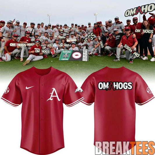 Arkansas Razorbacks New Omahogs Baseball Red Jersey Unisex T-shirt, Sweatshirt, Hoodie, Long Sleeve Tee - T-Shirt, Sweatshirt, Hoodie