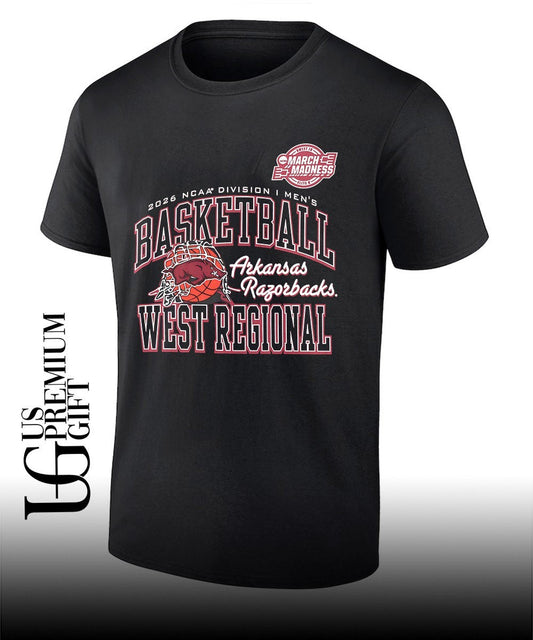 Arkansas Razorbacks basketball NCAA Division I March Madness West Regional 2026 shirt Unisex T-shirt, Sweatshirt, Hoodie, Long Sleeve Tee - T-Shirt, Sweatshirt, Hoodie