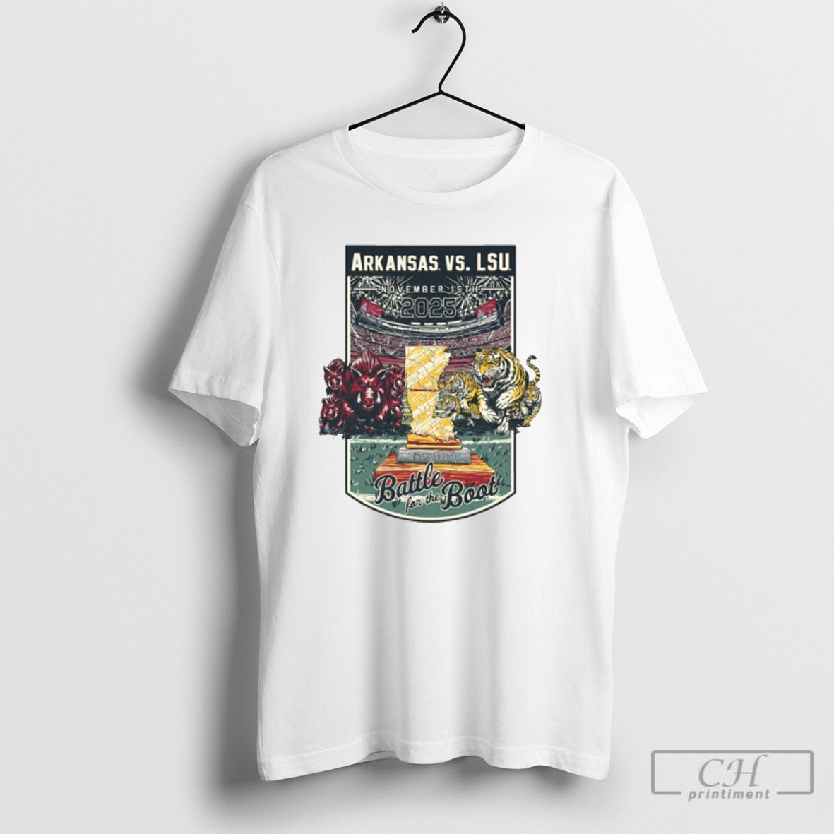 Arkansas Vs Lsu Game Day 2025 November 15th T Shirt Tee Unisex T-shirt, Sweatshirt, Hoodie, Long Sleeve Tee - T-Shirt, Sweatshirt, Hoodie