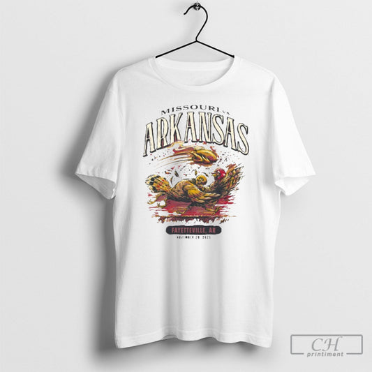 Arkansas Vs Missouri Game Day 2025 November 29 T Shirt Tee Unisex T-shirt, Sweatshirt, Hoodie, Long Sleeve Tee - T-Shirt, Sweatshirt, Hoodie