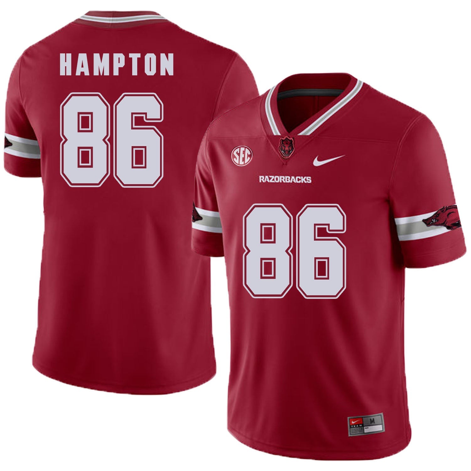 Arkansas Razorbacks Hampton 86 Red College Football Jersey football jersey product view 1