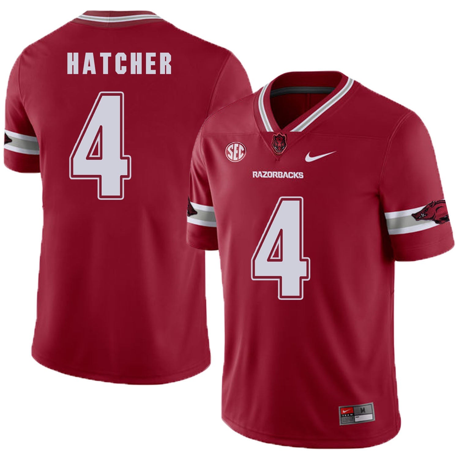 Arkansas Razorbacks Hatcher 4 Red College Football Jersey football jersey product view 1
