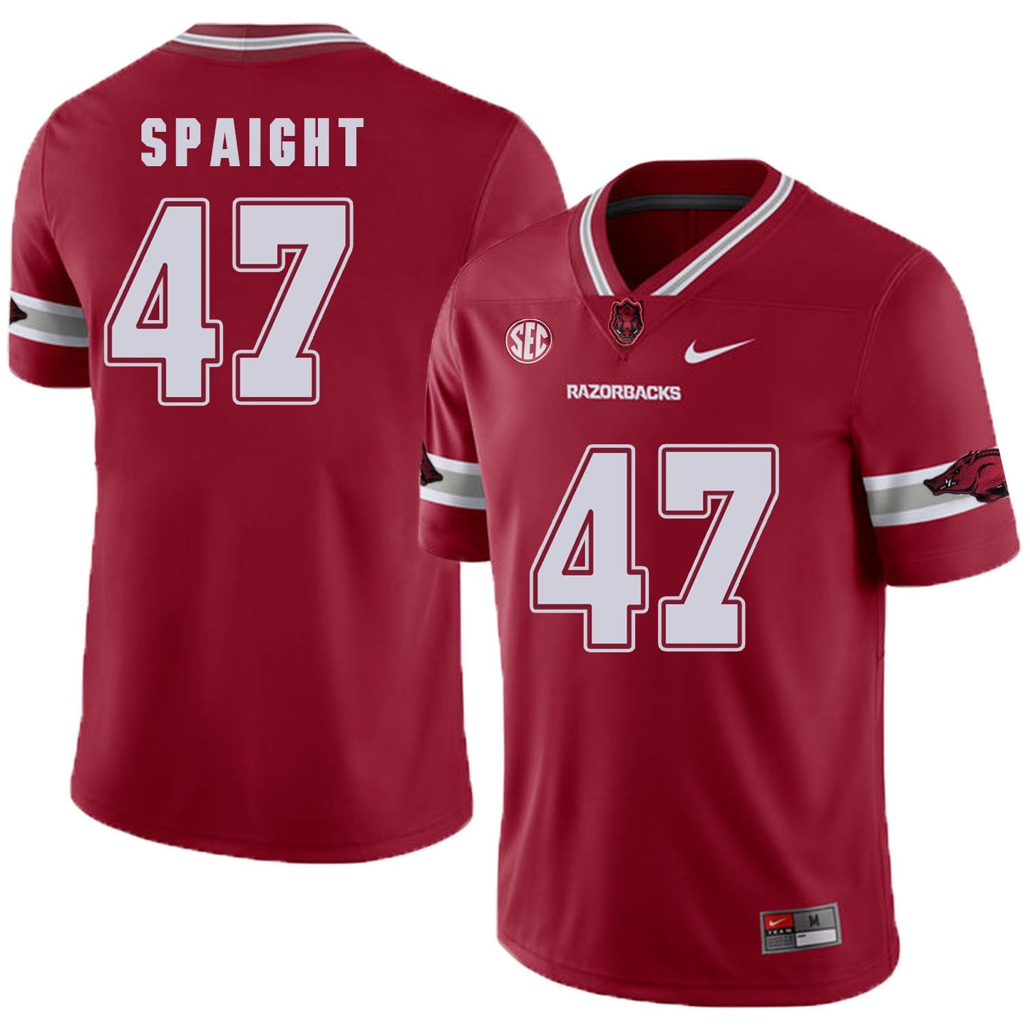 Arkansas Razorbacks Spaight 47 Red College Football Jersey football jersey product view 1