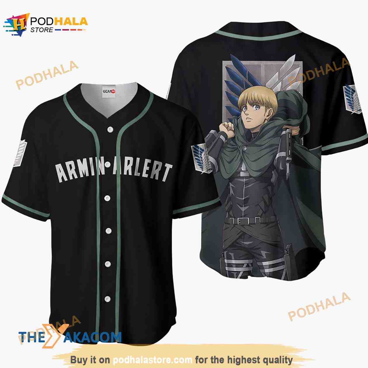 Armin Arlert Attack On Titan Final Anime Gift Christmas For Fan 3D Baseball Jersey Shirt baseball jersey product view 1