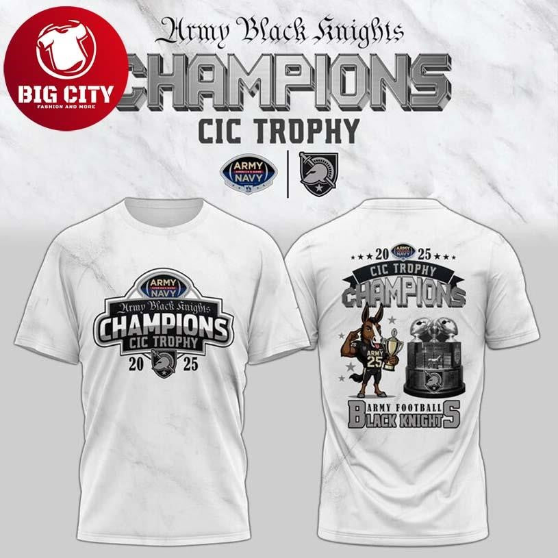 Official Army Black Knights CIC Trophy Champions 2025 Two Sided Shirt Unisex T-shirt, Sweatshirt, Hoodie, Long Sleeve Tee - T-Shirt, Sweatshirt, Hoodie