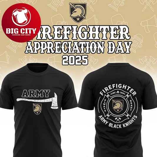 Army Black Knights NCAA Firefighter Day Of Appreciation 2025 Two Sided Shirt Unisex T-shirt, Sweatshirt, Hoodie, Long Sleeve Tee - T-Shirt, Sweatshirt, Hoodie