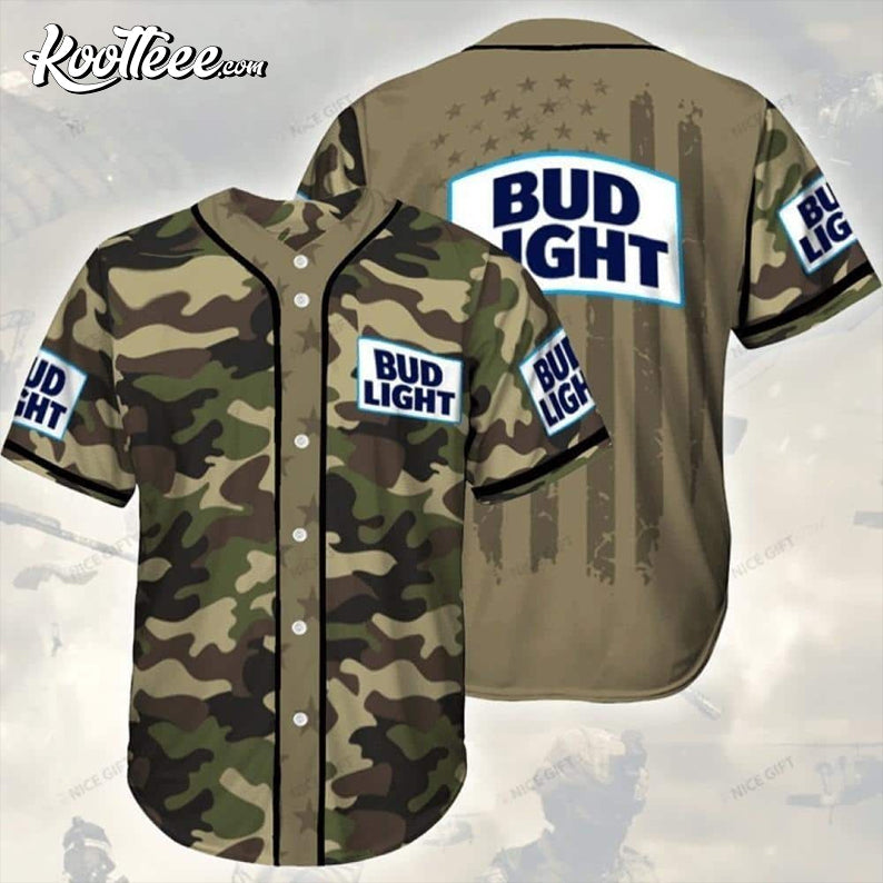 Army Bud Light Baseball Jersey baseball jersey product view 1