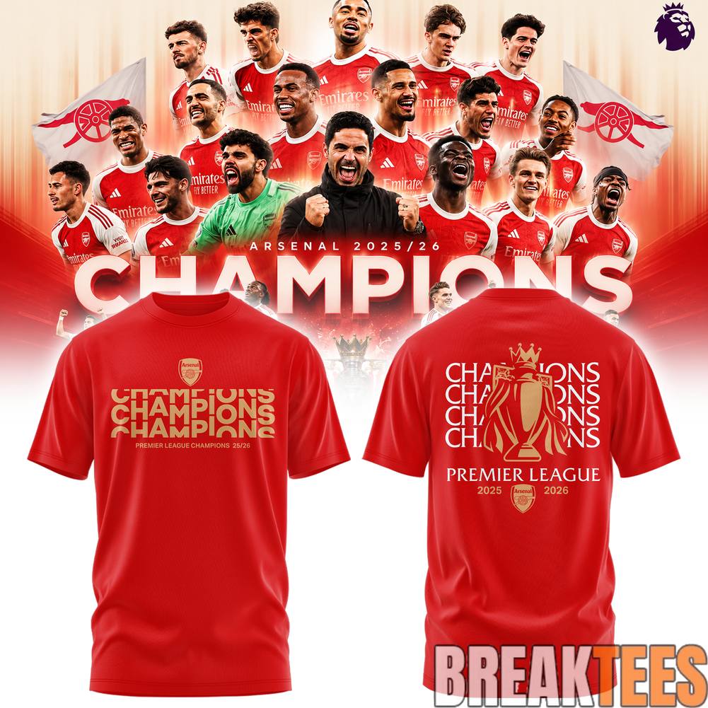 Arsenal 2025-26 EPL Champions Shirt Unisex T-shirt, Sweatshirt, Hoodie, Long Sleeve Tee - T-Shirt, Sweatshirt, Hoodie