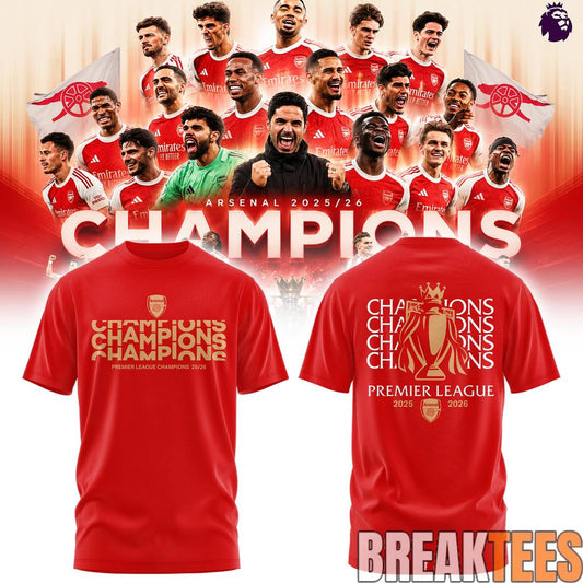 Arsenal 2025-26 EPL Champions Shirt Unisex T-shirt, Sweatshirt, Hoodie, Long Sleeve Tee - T-Shirt, Sweatshirt, Hoodie