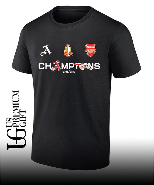 Arsenal FC Premier League Champions 2026 logo shirt Unisex T-shirt, Sweatshirt, Hoodie, Long Sleeve Tee - T-Shirt, Sweatshirt, Hoodie