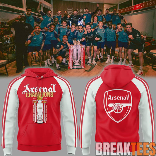 Arsenal Premier League Champions 2025-2026 Hoodie Unisex T-shirt, Sweatshirt, Hoodie, Long Sleeve Tee - T-Shirt, Sweatshirt, Hoodie