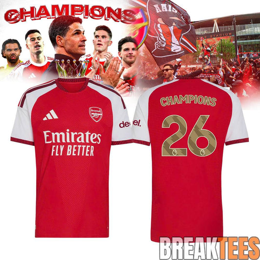 Arsenal Premier League Champions 2025-2026 Jersey Unisex T-shirt, Sweatshirt, Hoodie, Long Sleeve Tee - T-Shirt, Sweatshirt, Hoodie