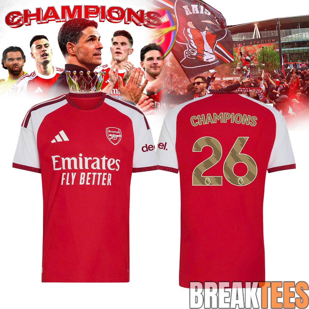Arsenal Premier League Champions 2025-2026 Jersey sports jersey product view 1