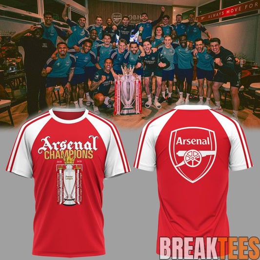 Arsenal Premier League Champions 2025-2026 T-Shirt Unisex T-shirt, Sweatshirt, Hoodie, Long Sleeve Tee - T-Shirt, Sweatshirt, Hoodie
