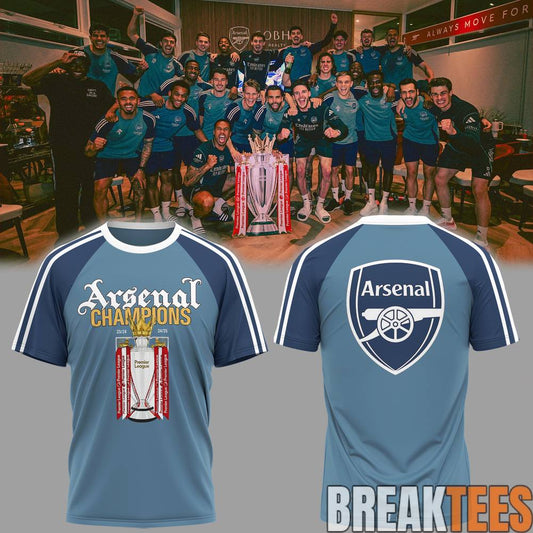 Arsenal Premier League Champions 25-26 T-Shirt Unisex T-shirt, Sweatshirt, Hoodie, Long Sleeve Tee - T-Shirt, Sweatshirt, Hoodie