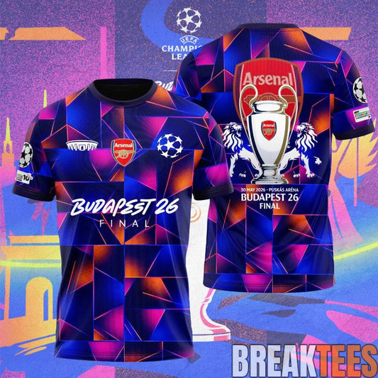 Arsenal UCL Budapest Final 2026 Shirt Unisex T-shirt, Sweatshirt, Hoodie, Long Sleeve Tee - T-Shirt, Sweatshirt, Hoodie
