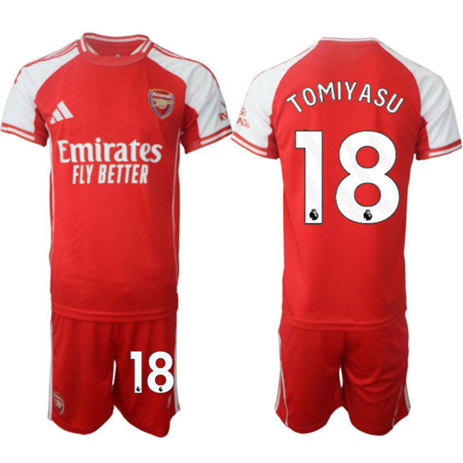 Arsenal F.C #18 Takehiro Tomiyasu Red 2025 Home Soccer Jersey Suit sports jersey product view 1