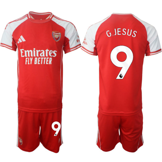 Arsenal F.C #9 Gabriel Jesus Red 2025 Home Soccer Jersey Suit sports jersey product view 1