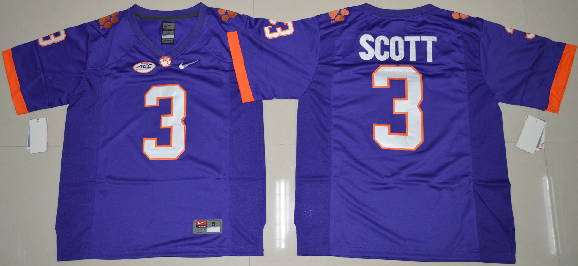 Artavis Scott 3 Purple 2016 College Football Jersey football jersey product view 1