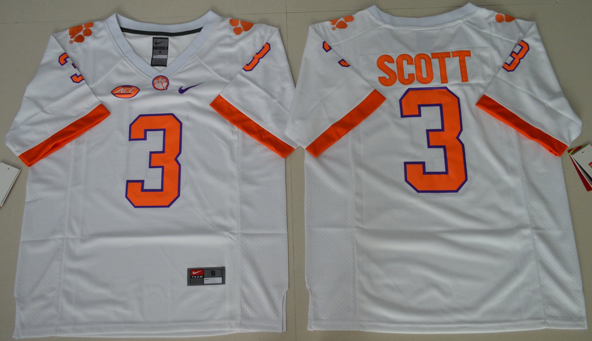 Artavis Scott 3 White 2016 College Football Jersey football jersey product view 1