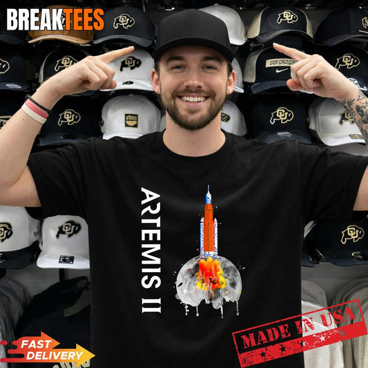 Artemis 2 SLS Rocket Launch Mission To The Moon And Beyond T-Shirt Unisex T-shirt, Sweatshirt, Hoodie, Long Sleeve Tee - T-Shirt, Sweatshirt, Hoodie