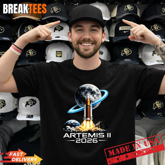Artemis II Back to the Moon 2026 Shirt Unisex T-shirt, Sweatshirt, Hoodie, Long Sleeve Tee - T-Shirt, Sweatshirt, Hoodie