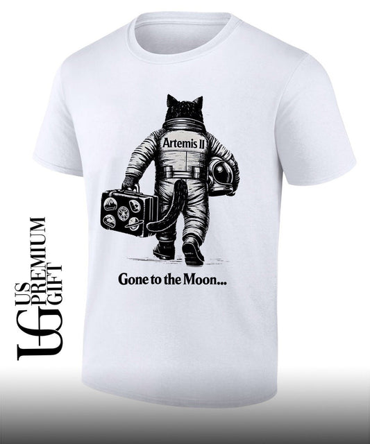 Artemis II Mission Cat Astronaut gone to the Moon shirt Unisex T-shirt, Sweatshirt, Hoodie, Long Sleeve Tee - T-Shirt, Sweatshirt, Hoodie