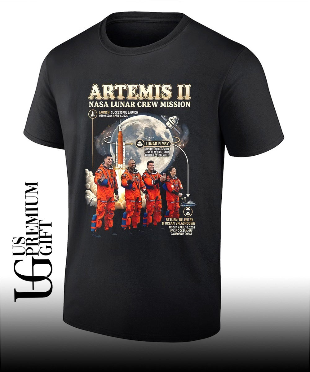 Artemis II Nasa Lunar Cew Mission shirt Unisex T-shirt, Sweatshirt, Hoodie, Long Sleeve Tee - T-Shirt, Sweatshirt, Hoodie
