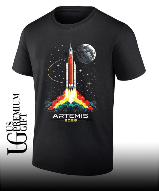 Artemis II Space Rocket Launch Moon Mission 2026 shirt Unisex T-shirt, Sweatshirt, Hoodie, Long Sleeve Tee - T-Shirt, Sweatshirt, Hoodie